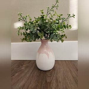 Ceramic Vase with Faux Plant Stem
